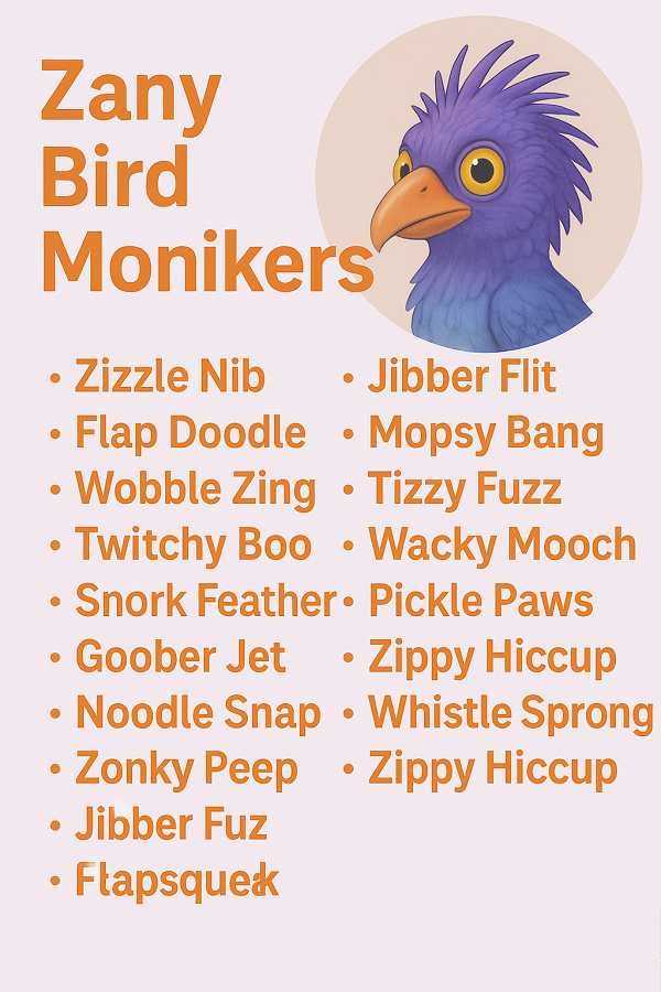 Zany Bird Monikers