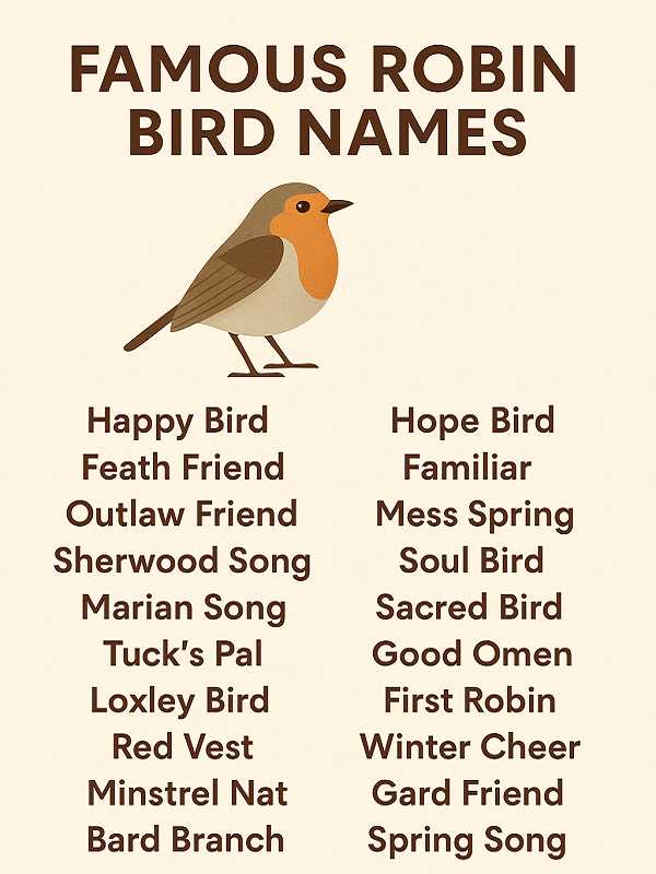 Famous Robin Bird Names