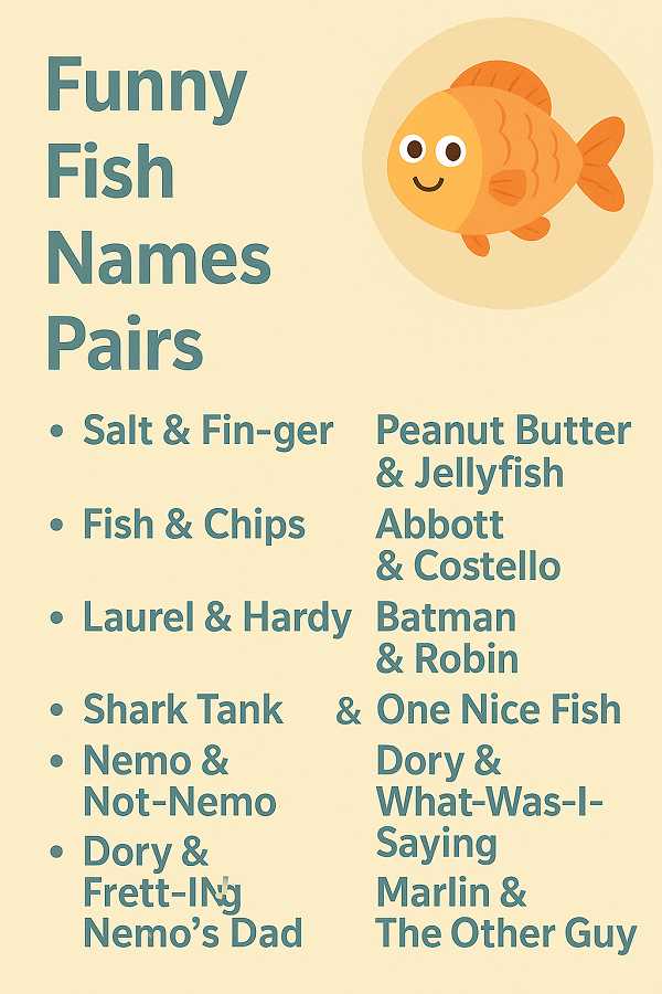 Funny Fish Names Pairs